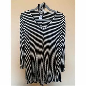 Black & White Striped Short Dress